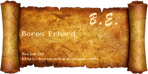 Boros Erhard névjegykártya